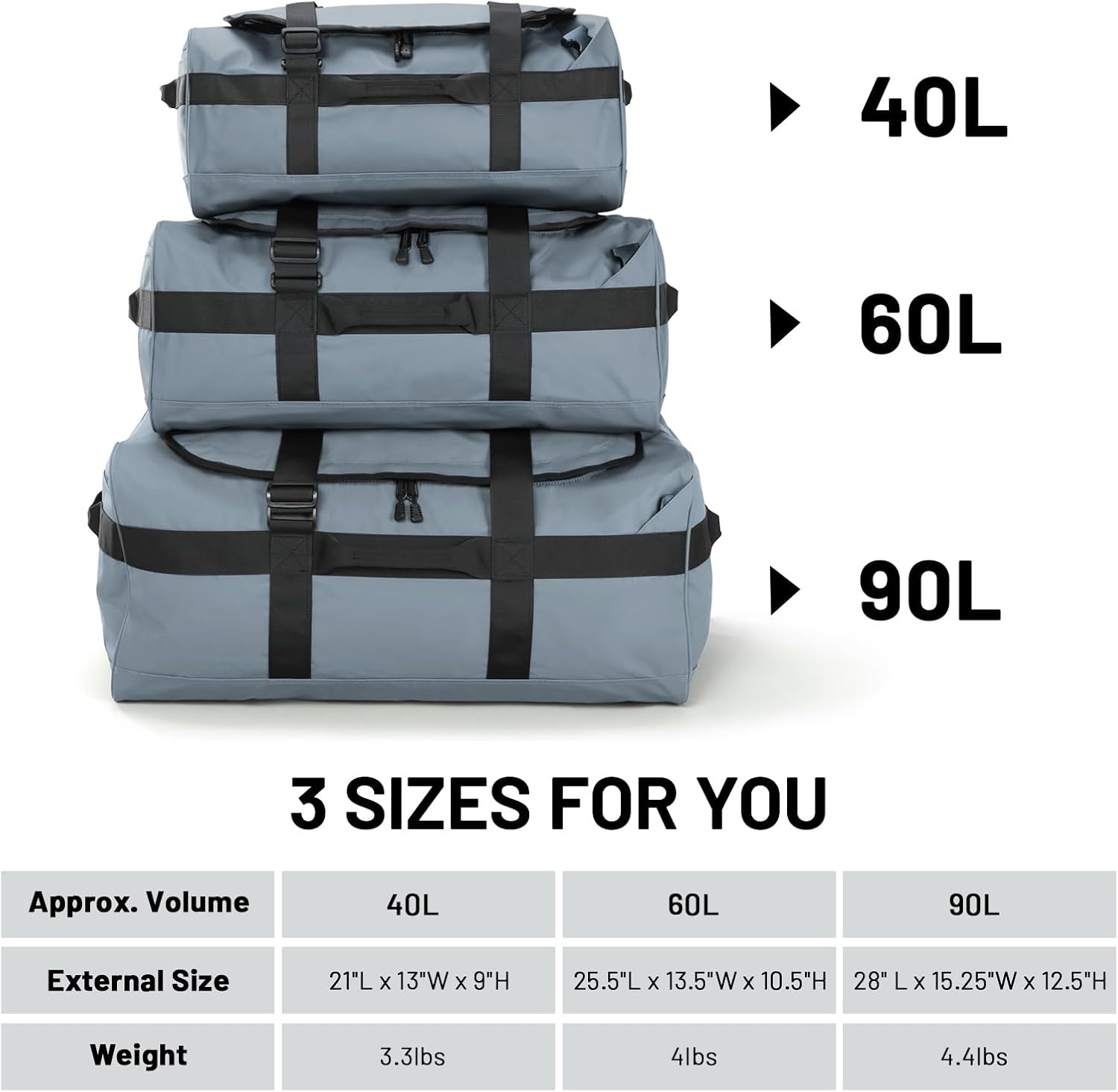 image:imageMIER Water Resistant Backpack Duffle Heavy Duty Convertible Duffle Bag with Backpack Straps for Gym Sports TravelGray