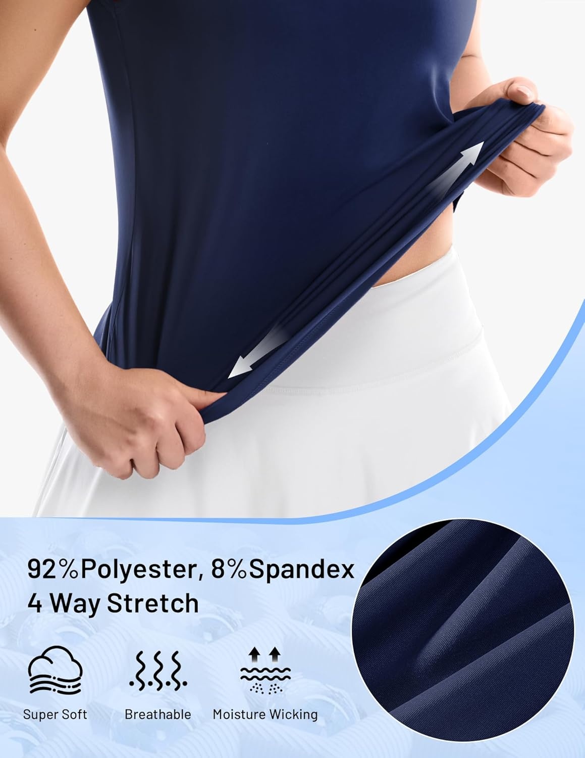 image:imageMIER Womens Sleeveless Golf Shirts Quarter Zip UPF 50 Collared Polo Tank Tops Quick Dry Zip Up Tennis Sports Active TeeNavy