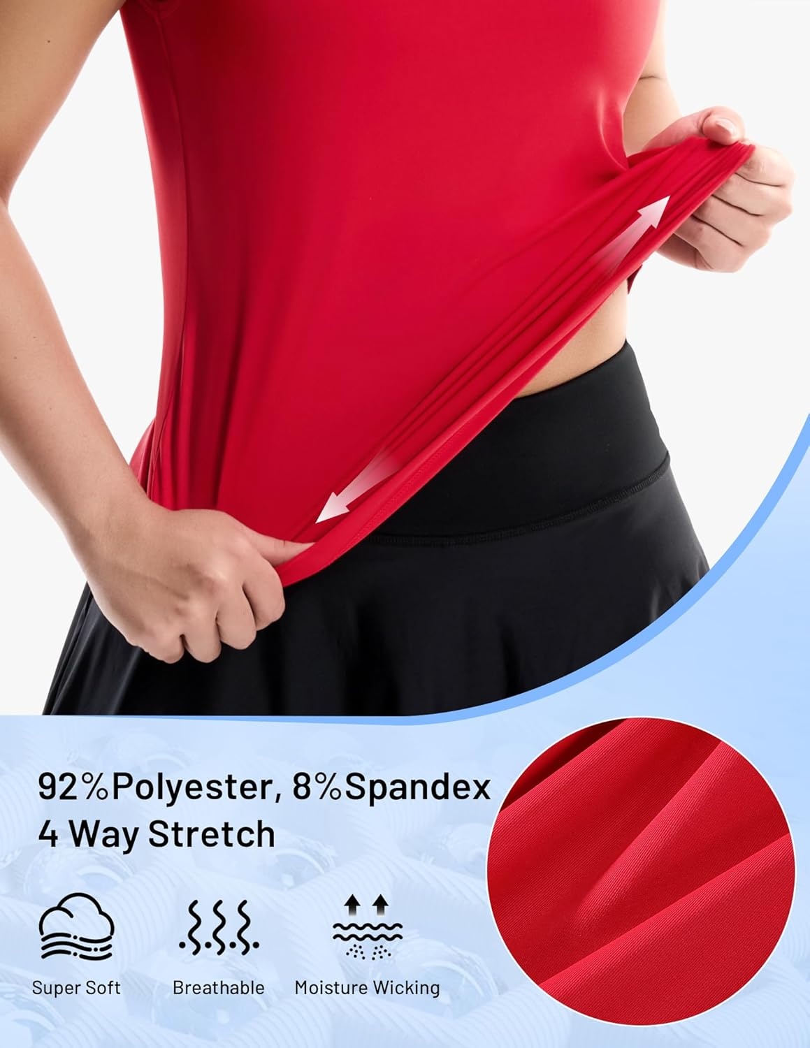 image:imageMIER Womens Sleeveless Golf Shirts Quarter Zip UPF 50 Collared Polo Tank Tops Quick Dry Zip Up Tennis Sports Active TeeRed