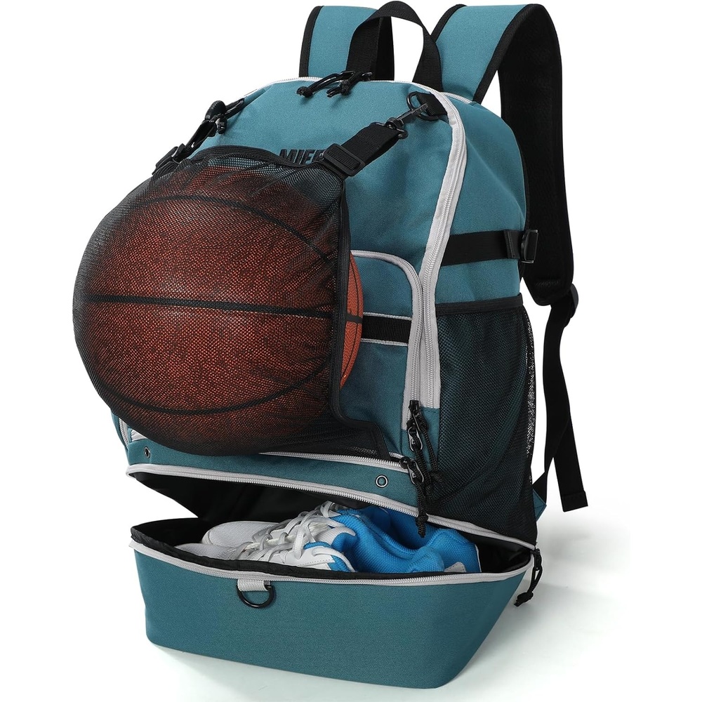 image:imageMIER Basketball Backpack Bags Sports Gym Backpacks with Shoe Compartment and Ball Holder for Adult Men Large Soccer BagGreen