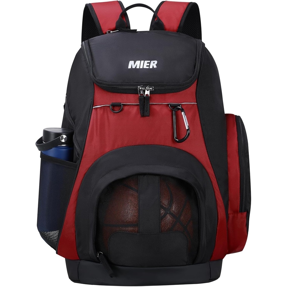 image:imageMIER Gym Backpack 40L Basketball Backpack with Ball Compartment amp Shoes Storage MultiFunctional Sports Soccer Bag Large Equipment Back Pack Volleyball Backpacks for Men WomenRedBlack