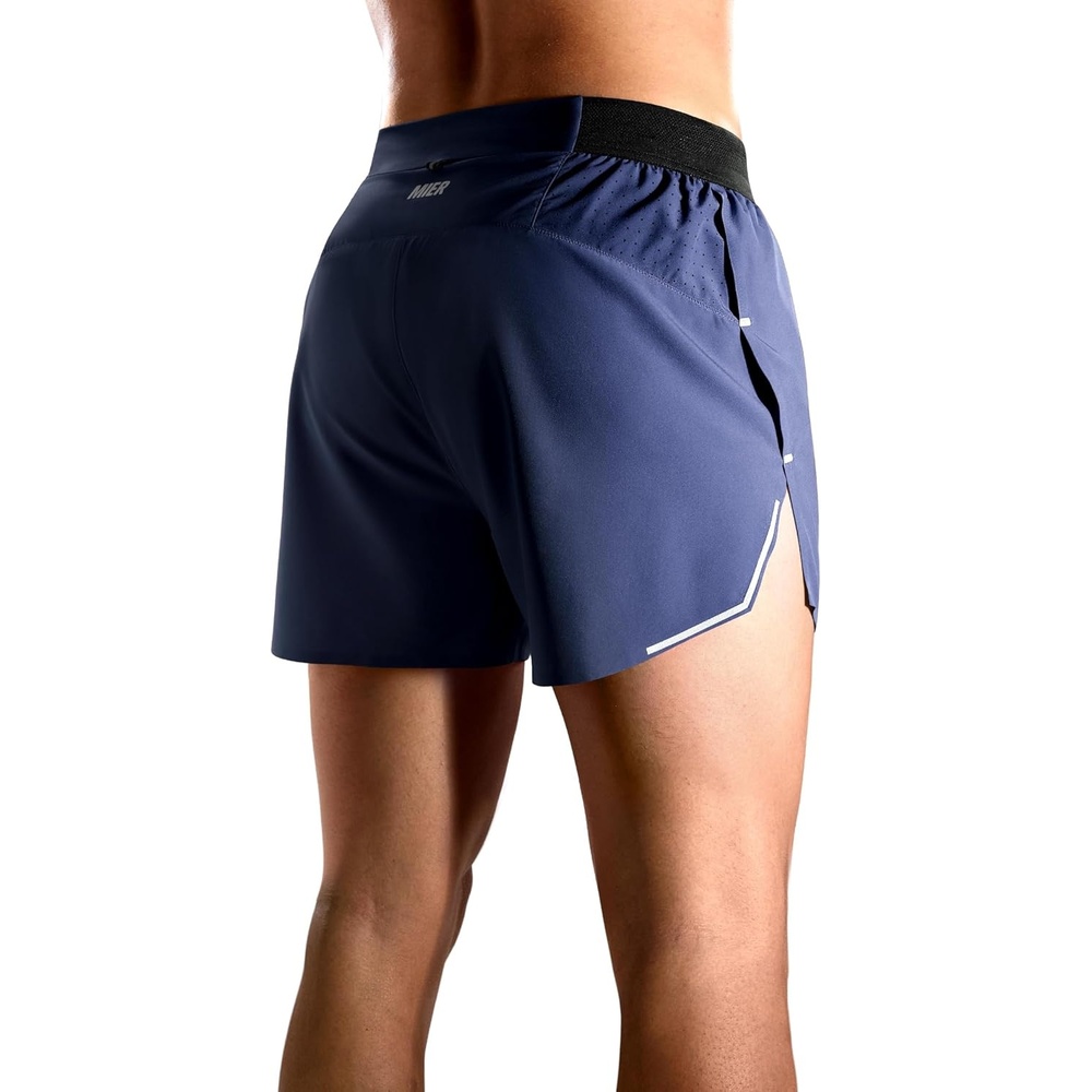 image:imageMIER Limitless Mens 25 Lightweight Marathon Running Shorts Quick Dry Cooling Racing Shorts with Pocket BriefLinedNavy