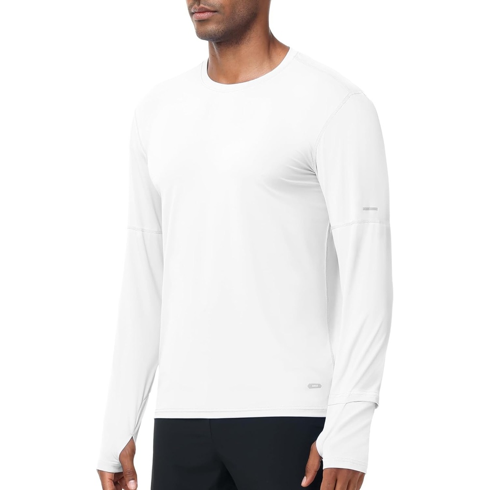 image:imageMIER Long Sleeve Shirts for Men UPF 50 UV Sun Protection Quick Dry Tee Shirt for Running Athletic Workout Gym FishingWhite