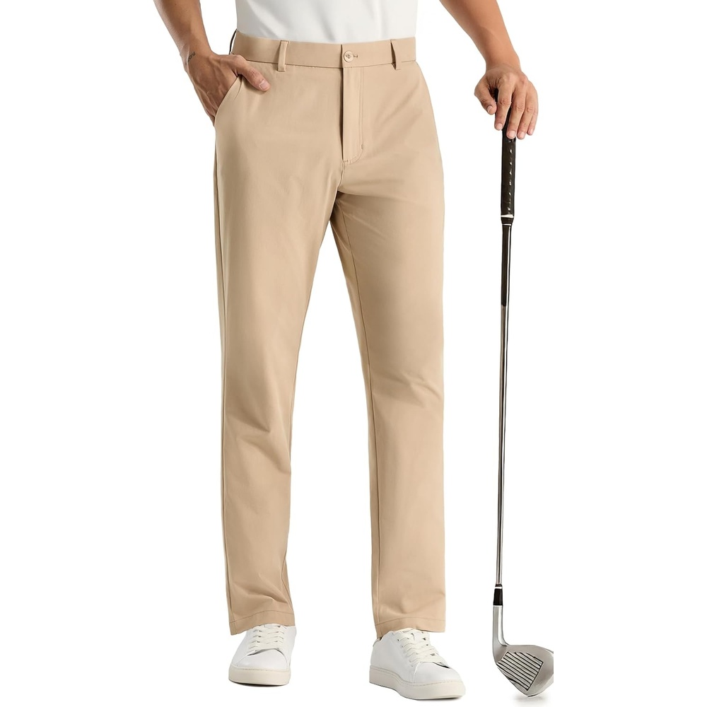 image:imageMIER Mens Golf Pants Lightweight Work Dress Pants 30 Comfy Casual Trousers Anti Pilling for Athletic Khaki 32W x 30L