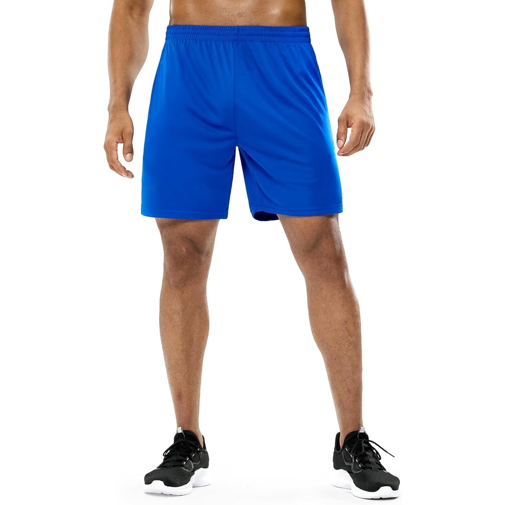 image:imageMIER Mens QuickDry AthleticSoccerBasketball Shorts Without Pockets No Liner Running Workout Training Active ShortsBlue
