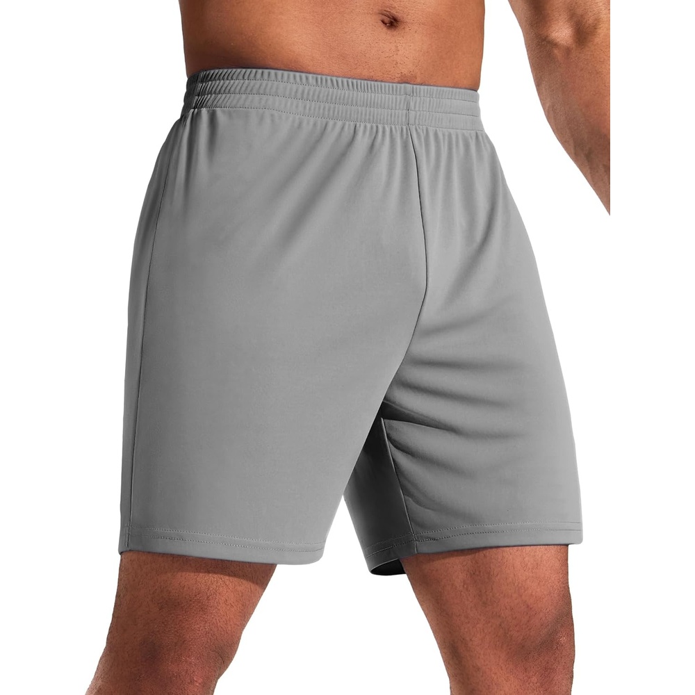 image:imageMIER Mens QuickDry AthleticSoccerBasketball Shorts Without Pockets No Liner Running Workout Training Active ShortsLight Grey