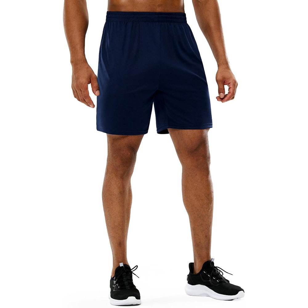 image:imageMIER Mens QuickDry AthleticSoccerBasketball Shorts Without Pockets No Liner Running Workout Training Active ShortsNavy