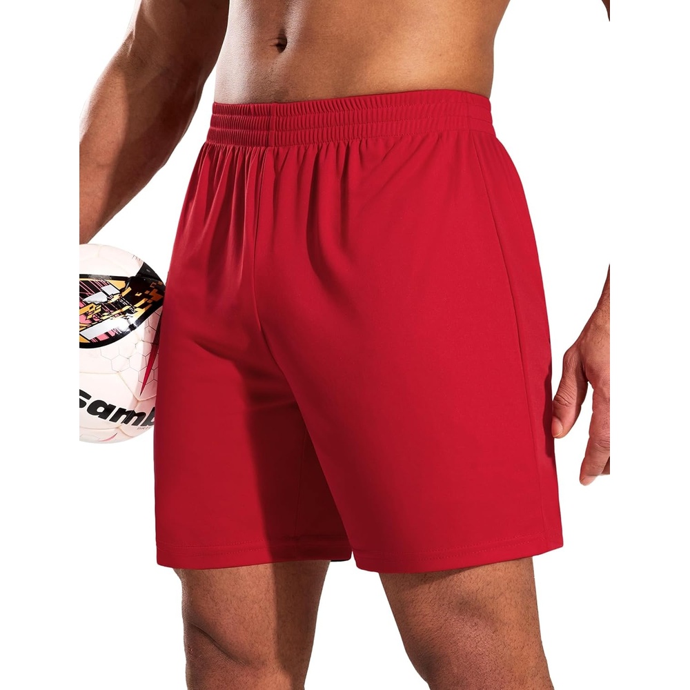 image:imageMIER Mens QuickDry AthleticSoccerBasketball Shorts Without Pockets No Liner Running Workout Training Active ShortsRed