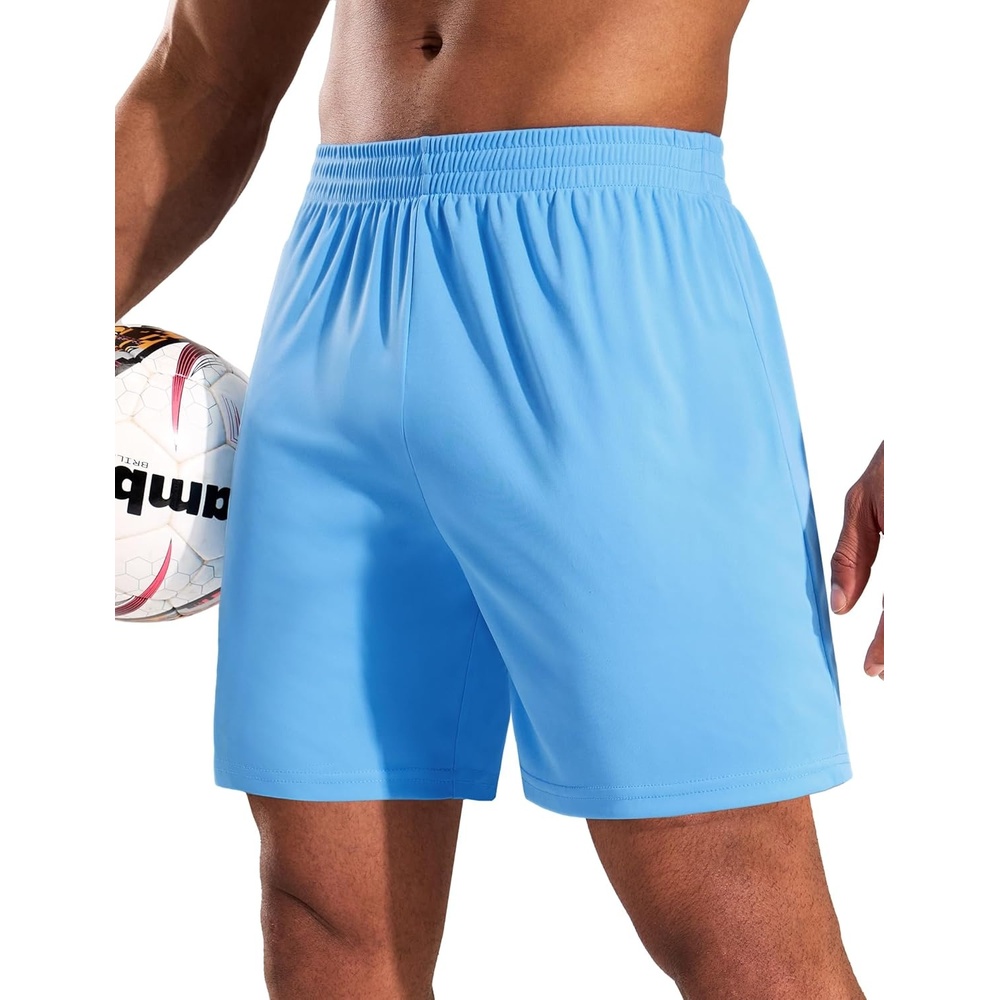 image:imageMIER Mens QuickDry AthleticSoccerBasketball Shorts Without Pockets No Liner Running Workout Training Active ShortsSky Blue