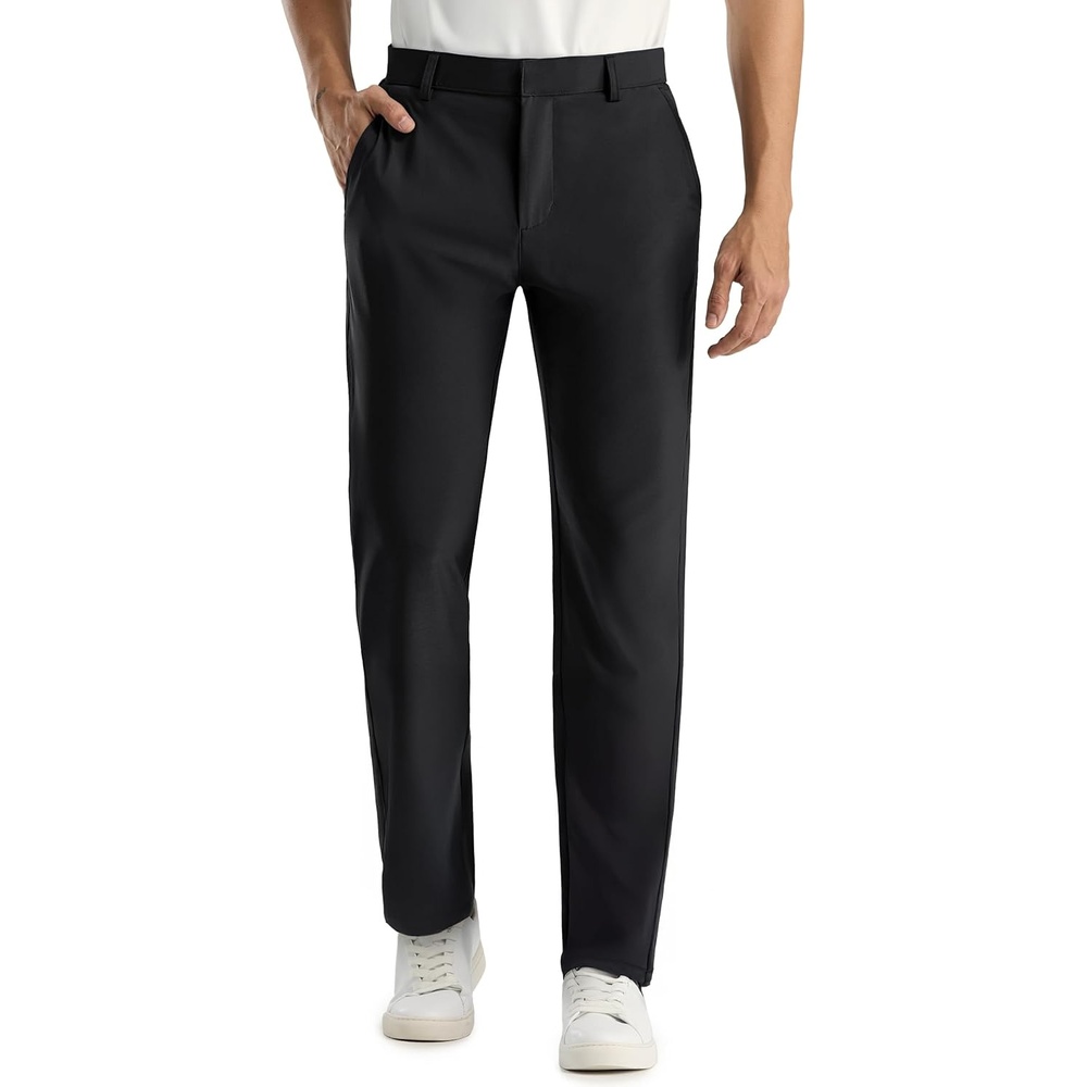 image:imageMIER Mens Stretch Golf Pants 30 Lightweight Work Dress Pants Classic Fit Casual Slacks Business Trousers with PocketsBlack