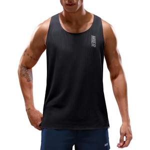 image:imageMIER Limitless  Running Tank Tops Mens Quick Dry Seamless Marathon Racing Singlets Ultra LightweightBlack