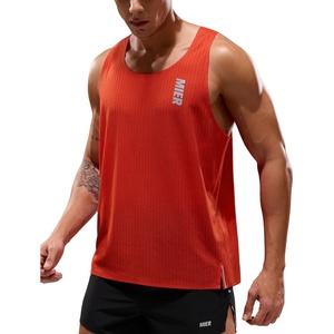 image:imageMIER Limitless  Running Tank Tops Mens Quick Dry Seamless Marathon Racing Singlets Ultra LightweightRed