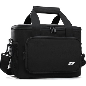 image:imageMIER Lunch Box for Men Adult Insulated Lunch Bag Heavy Duty Leakproof Lunch Cooler for Work Picnic Camping 16 Can Black