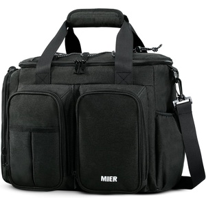 image:imageMIER Lunch Box for Men Heavy Duty Insulated Lunch Bag 20 Cans Large Leakproof Soft Cooler Bags with Multiple Pockets for Picnic Work Travel Army GreenDark Grey
