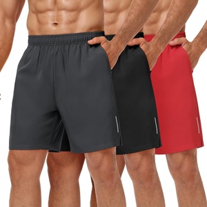 image:imageMIER Mens 3 Pack Athletic Running Shorts  7 Inch Quick Dry Lightweight Gym Workout Training Shorts with Pockets No LinerBlackDark GreyRed