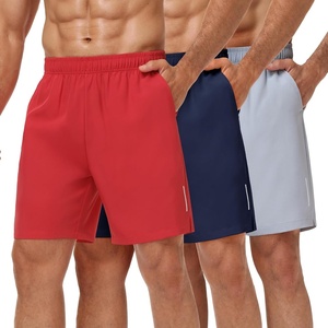 image:imageMIER Mens 3 Pack Athletic Running Shorts  7 Inch Quick Dry Lightweight Gym Workout Training Shorts with Pockets No LinerBlackLight GreyRed