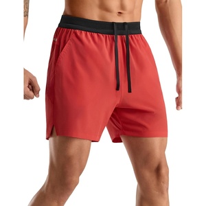image:imageMIER Mens Quick Dry Athletic Running Shorts with Pockets ExtraLight Workout Gym Sports Active Shorts for Men5 Inch InseamRed