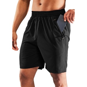 image:imageMIER Mens Quick Dry Running Shorts with Zipper Pocket Elastic Waist Athletic Workout Exercise ShortsBlack