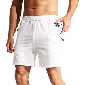 image:imageMIER Mens Quick Dry Running Shorts with Zipper Pocket Elastic Waist Athletic Workout Exercise ShortsWhite