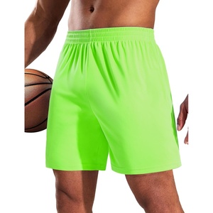 image:imageMIER Mens QuickDry AthleticSoccerBasketball Shorts Without Pockets No Liner Running Workout Training Active ShortsNeon Green