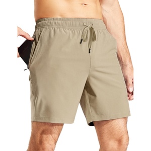 image:imageMIER Mens Workout Running Shorts 7 Inch Lightweight Athletic with Zipper Pockets No Liner QuickDry Gym Active ShortsTan