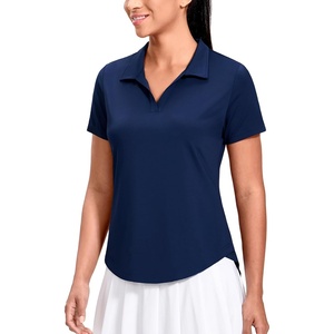 image:imageMIER Polo Shirts for Women V Neck Short Sleeve Golf Tennis Shirts Quick Dry Soft UPF 50 Collared Active Tops LightweightNavy