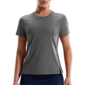 image:imageMIER Short Sleeve COOL MAX Running Shirts for Women Moisture Wicking amp Quick Dry Workout Athletic TShirt Crew Neck Gym TopDark Grey