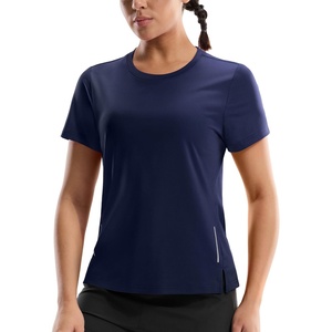 image:imageMIER Short Sleeve COOL MAX Running Shirts for Women Moisture Wicking amp Quick Dry Workout Athletic TShirt Crew Neck Gym TopNavy