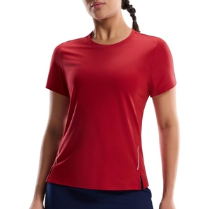 image:imageMIER Short Sleeve COOL MAX Running Shirts for Women Moisture Wicking amp Quick Dry Workout Athletic TShirt Crew Neck Gym TopRed