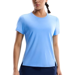 image:imageMIER Short Sleeve COOL MAX Running Shirts for Women Moisture Wicking amp Quick Dry Workout Athletic TShirt Crew Neck Gym TopSky Blue