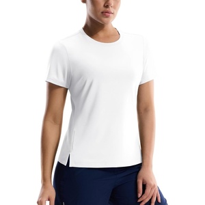 image:imageMIER Short Sleeve COOL MAX Running Shirts for Women Moisture Wicking amp Quick Dry Workout Athletic TShirt Crew Neck Gym TopWhite
