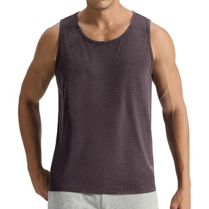 image:imageMIER Soft Tank Tops for Men Dry Fit Sleeveless Workout Muscle T Shirts for Gym Athletic Running Bodybuilding UltraComfyHeather Dark Brown
