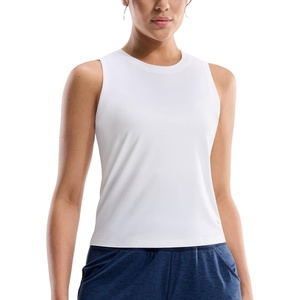 image:imageMIER Womens Workout Tank Tops Dry Fit UltraSoft Sleeveless Athletic Gym Cropped Top Running Sports Yoga Active ShirtsWhite