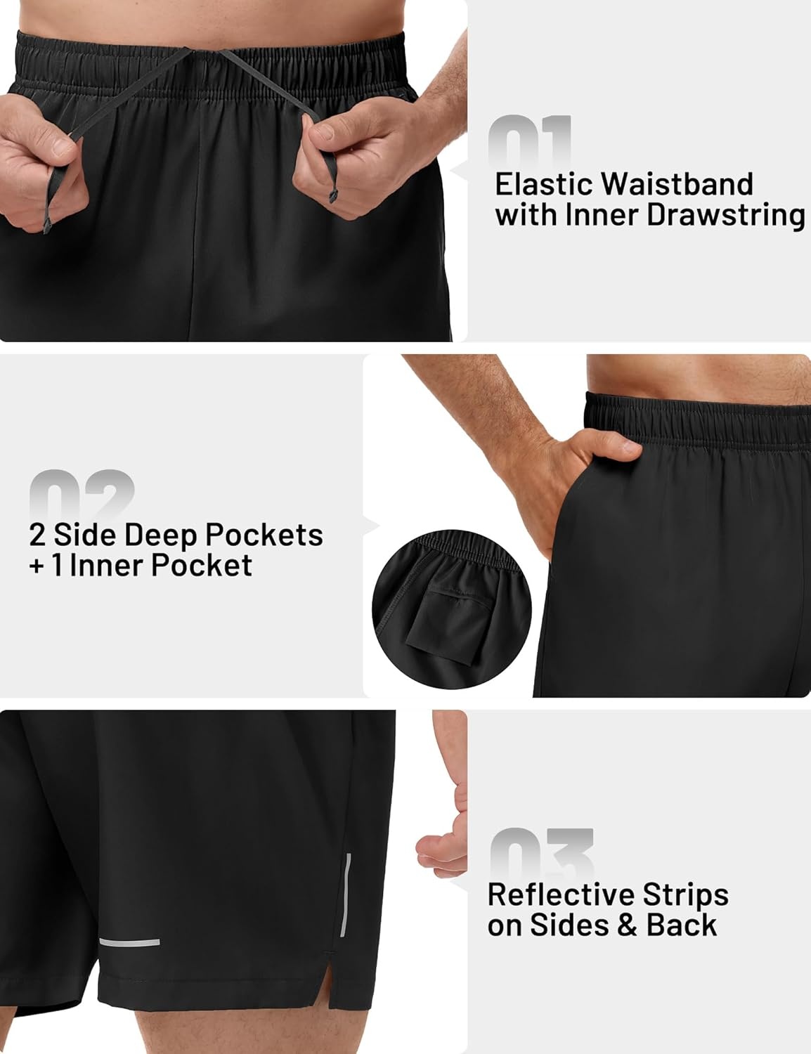 image:imageMIER Mens 5 Inch Inseam Shorts for Athletic Running Workout Lightweight Dry Fit Gym Fitness Shorts with Pockets 2 PackBlackBlack