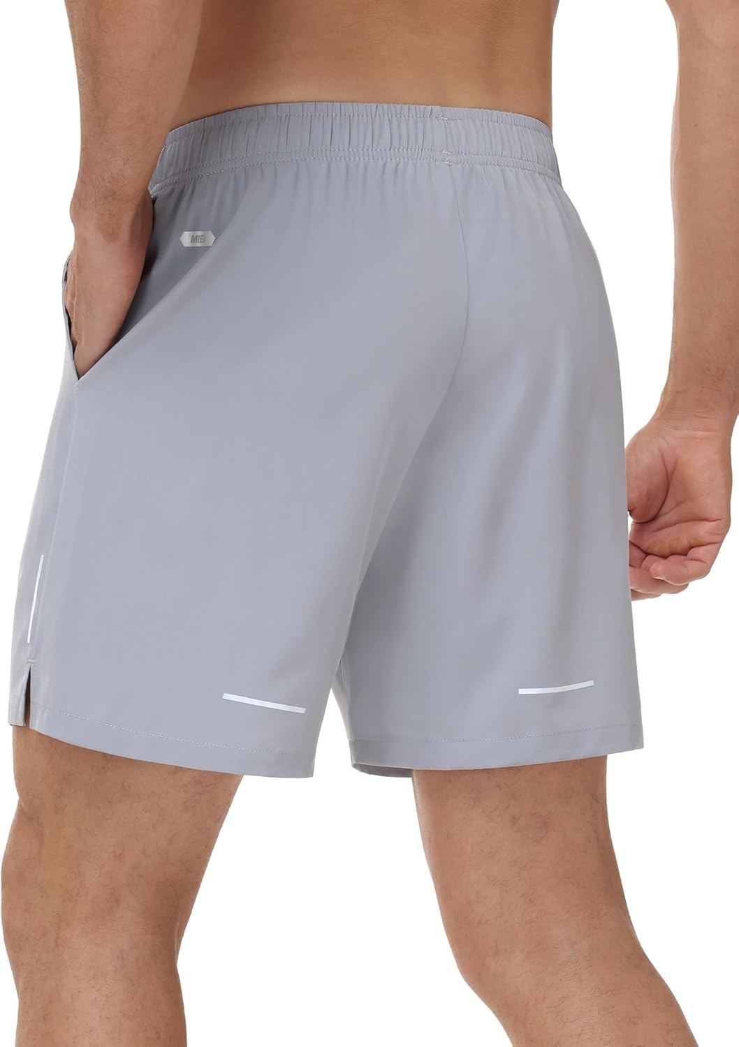 image:imageMIER Mens 5 Inch Inseam Shorts for Athletic Running Workout Lightweight Dry Fit Gym Fitness Shorts with Pockets 2 PackBlackLight Grey