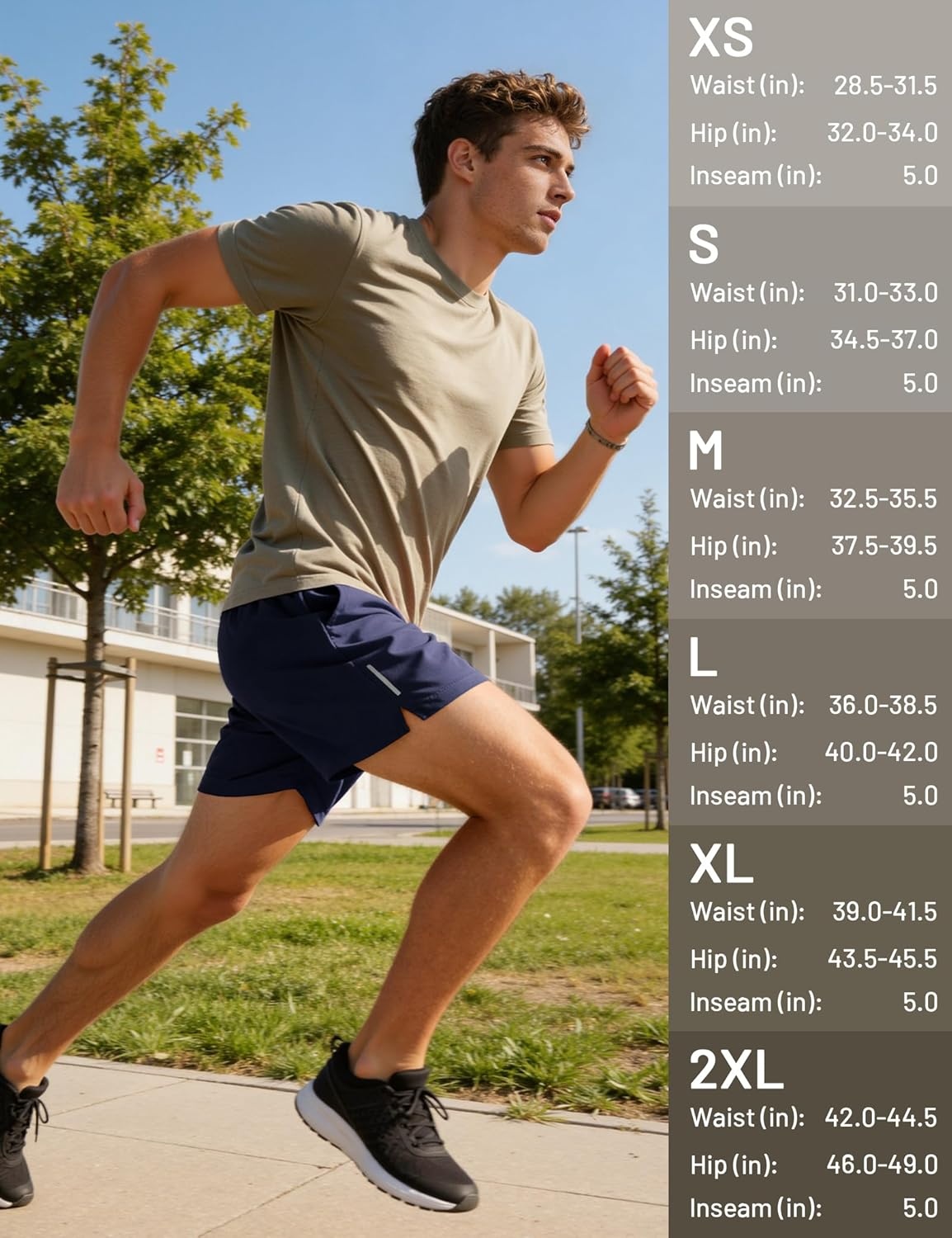 image:imageMIER Mens 5 Inch Inseam Shorts for Athletic Running Workout Lightweight Dry Fit Gym Fitness Shorts with Pockets 2 PackBlackNavy