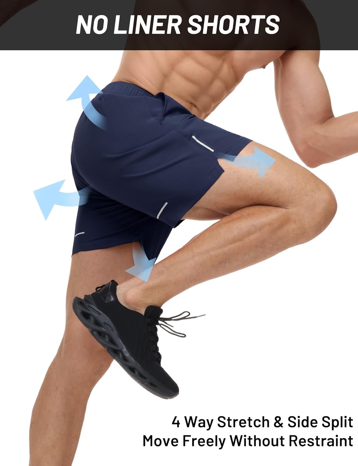 image:imageMIER Mens 5 Inch Inseam Shorts for Athletic Running Workout Lightweight Dry Fit Gym Fitness Shorts with Pockets 2 PackBlackNavy