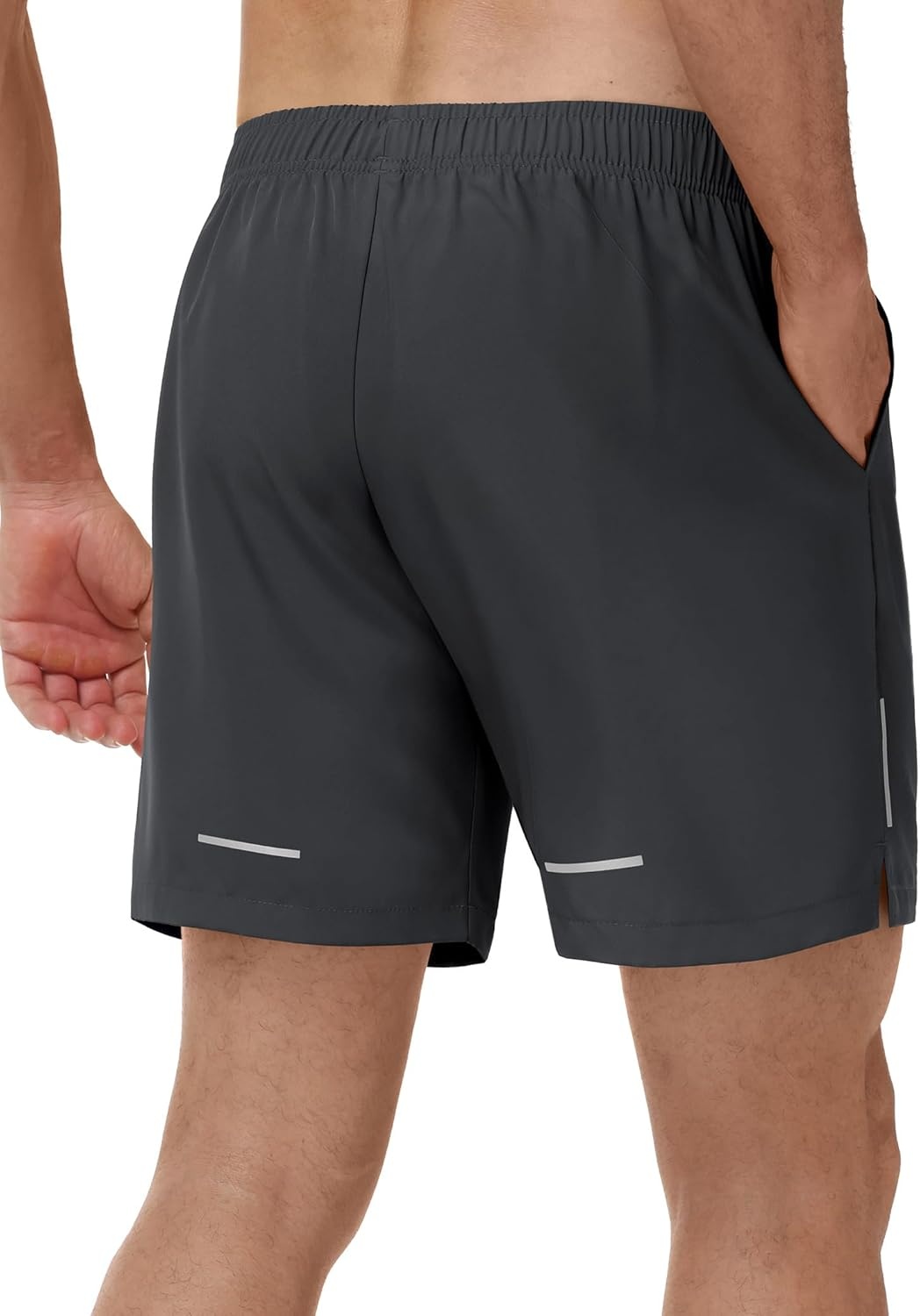 image:imageMIER Mens 5 Inch Inseam Shorts for Athletic Running Workout Lightweight Dry Fit Gym Fitness Shorts with Pockets 2 PackDark GreyLight Grey
