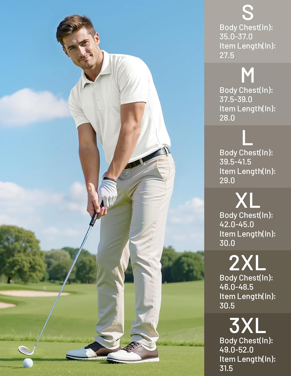 image:imageMIER Mens Quick Dry Polo Shirts Polyester Casual Collared Tennis Shirts MoistureWicking Short SleeveWhite