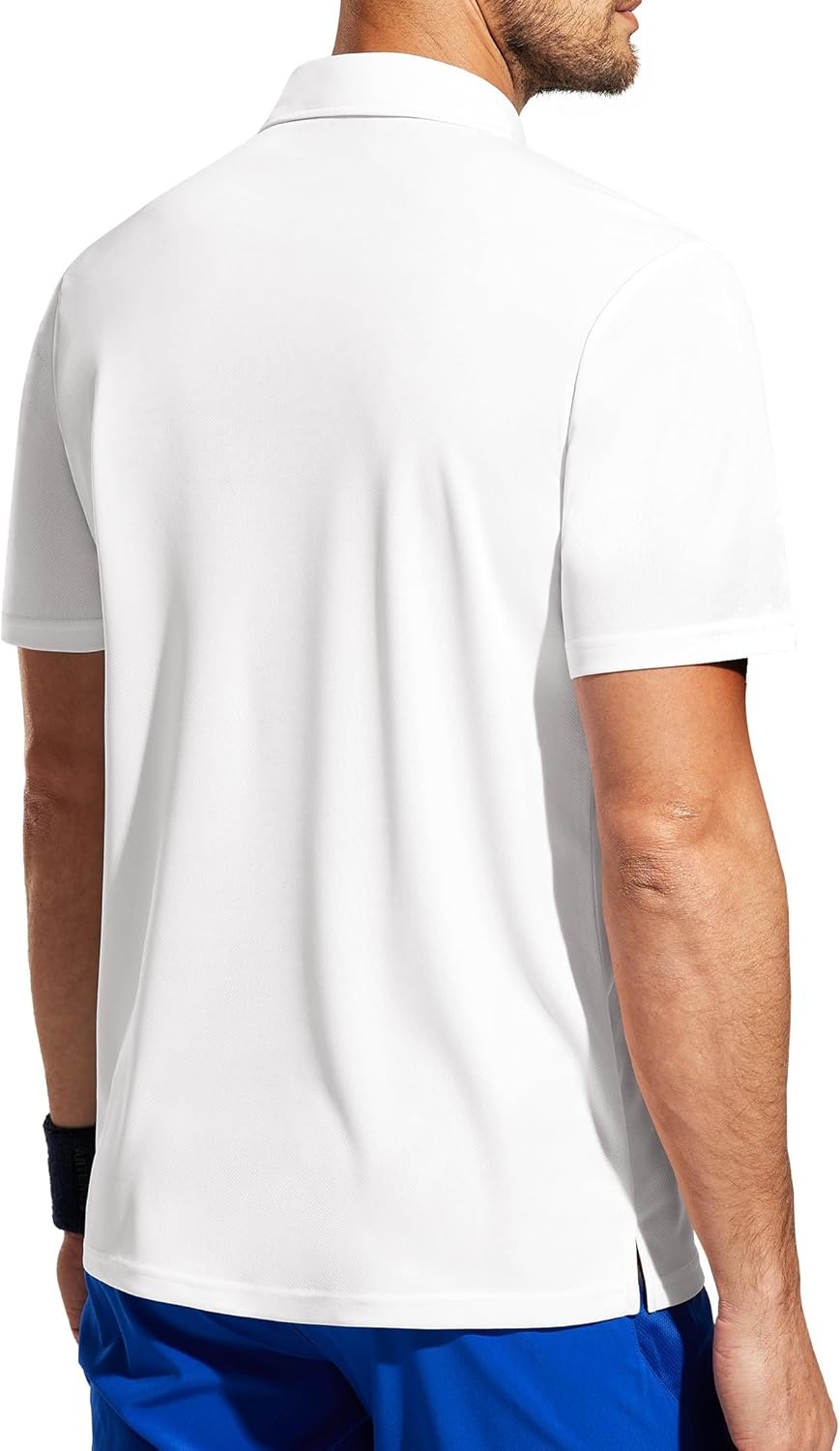 image:imageMIER Mens Quick Dry Polo Shirts Polyester Casual Collared Tennis Shirts MoistureWicking Short SleeveWhite