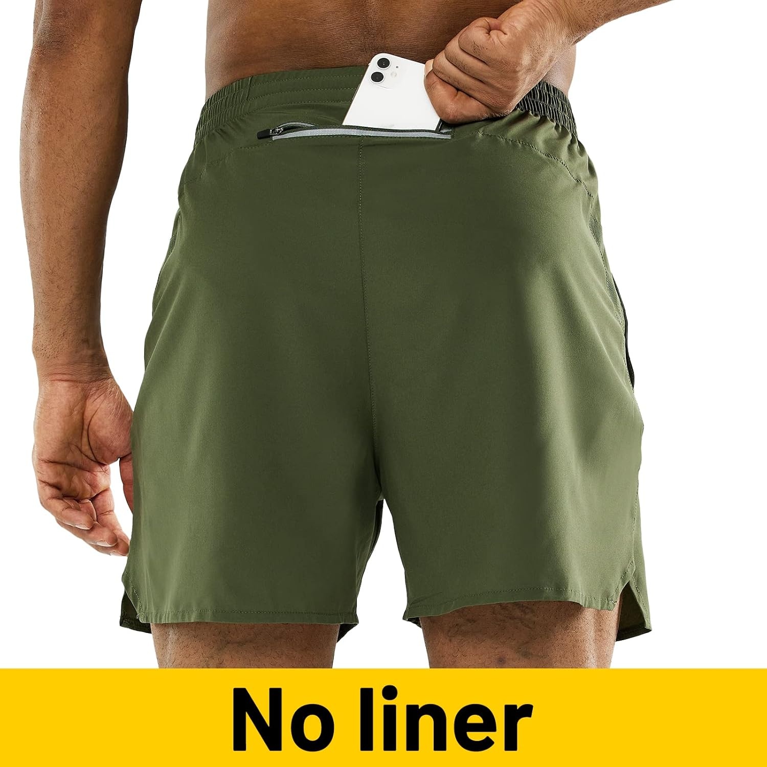 image:imageMIER Mens Workout Running Shorts Quick Dry Active 5 Inches Shorts with Pockets Lightweight BreathableGreen With Zipper