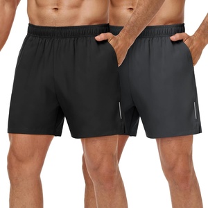 image:imageMIER Mens 5 Inch Inseam Shorts for Athletic Running Workout Lightweight Dry Fit Gym Fitness Shorts with Pockets 2 PackBlackDark Grey