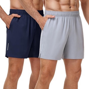 image:imageMIER Mens 5 Inch Inseam Shorts for Athletic Running Workout Lightweight Dry Fit Gym Fitness Shorts with Pockets 2 PackNavyLight Grey