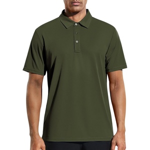image:imageMIER Mens Quick Dry Polo Shirts Polyester Casual Collared Tennis Shirts MoistureWicking Short SleeveArmy Green