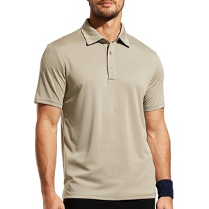 image:imageMIER Mens Quick Dry Polo Shirts Polyester Casual Collared Tennis Shirts MoistureWicking Short SleeveKhaki