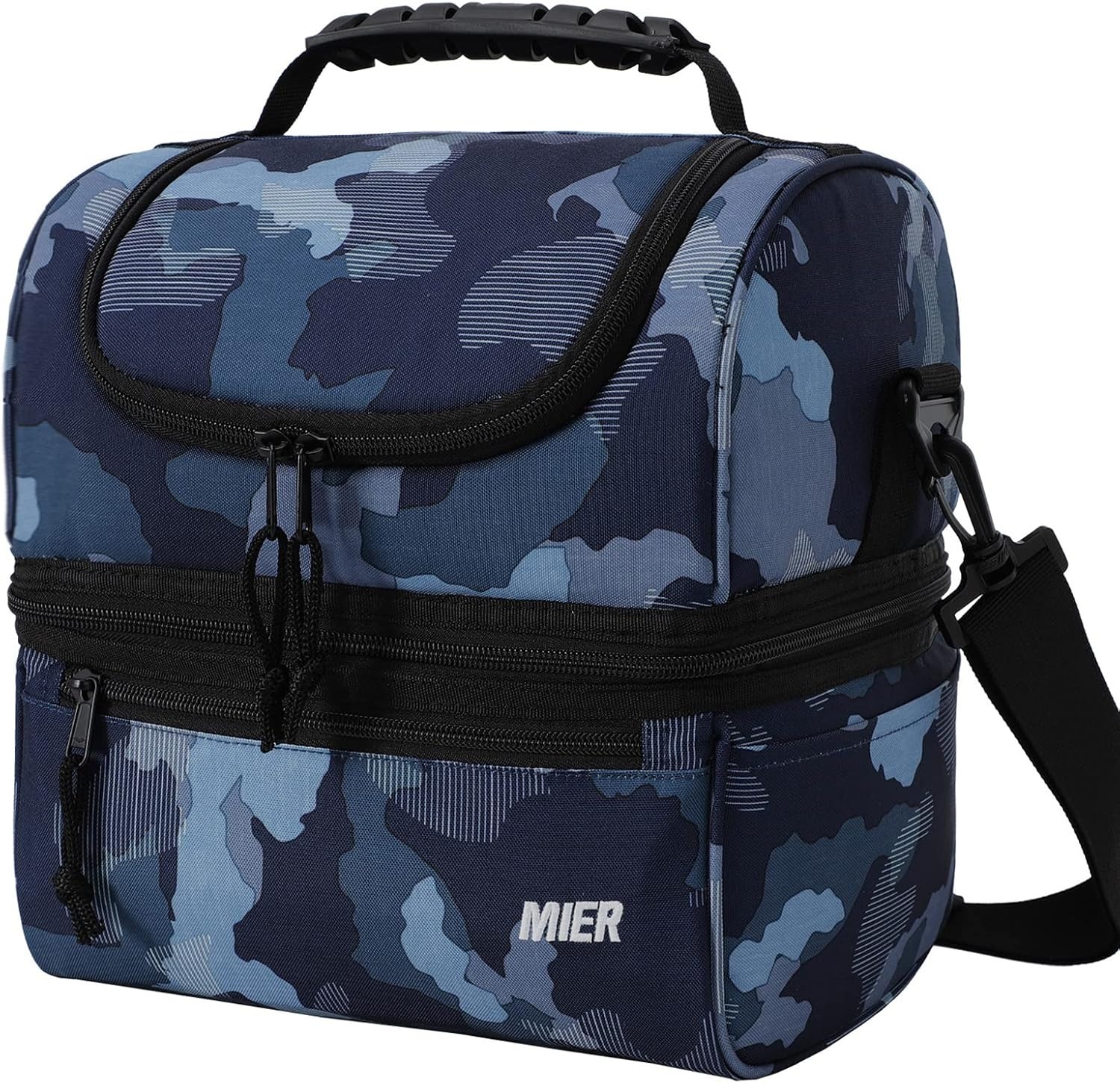 image:imageMIER Adult Lunch Box Insulated Lunch Bag Large Cooler Tote Bag for Women Double Deck Cooler Leopard LargeCamouflage