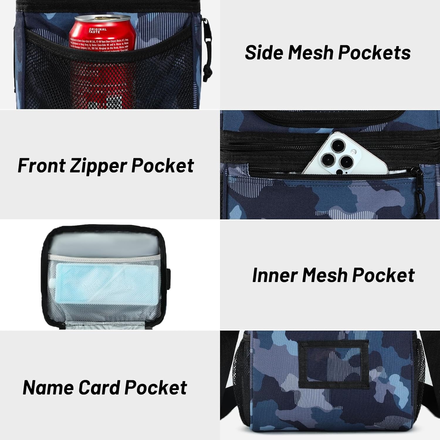 image:imageMIER Adult Lunch Box Insulated Lunch Bag Large Cooler Tote Bag for Women Double Deck Cooler Leopard LargeCamouflage