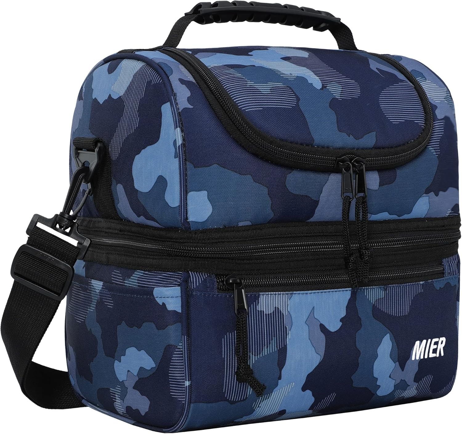 image:imageMIER Adult Lunch Box Insulated Lunch Bag Large Cooler Tote Bag for Women Double Deck Cooler Leopard LargeCamouflage
