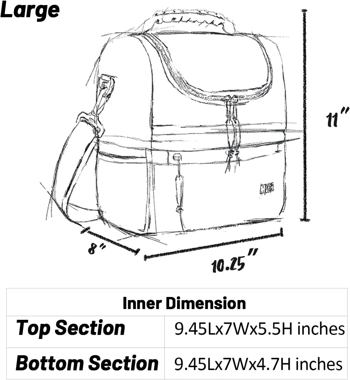 image:imageMIER Adult Lunch Box Insulated Lunch Bag Large Cooler Tote Bag for Women Double Deck Cooler Leopard LargeLeopard