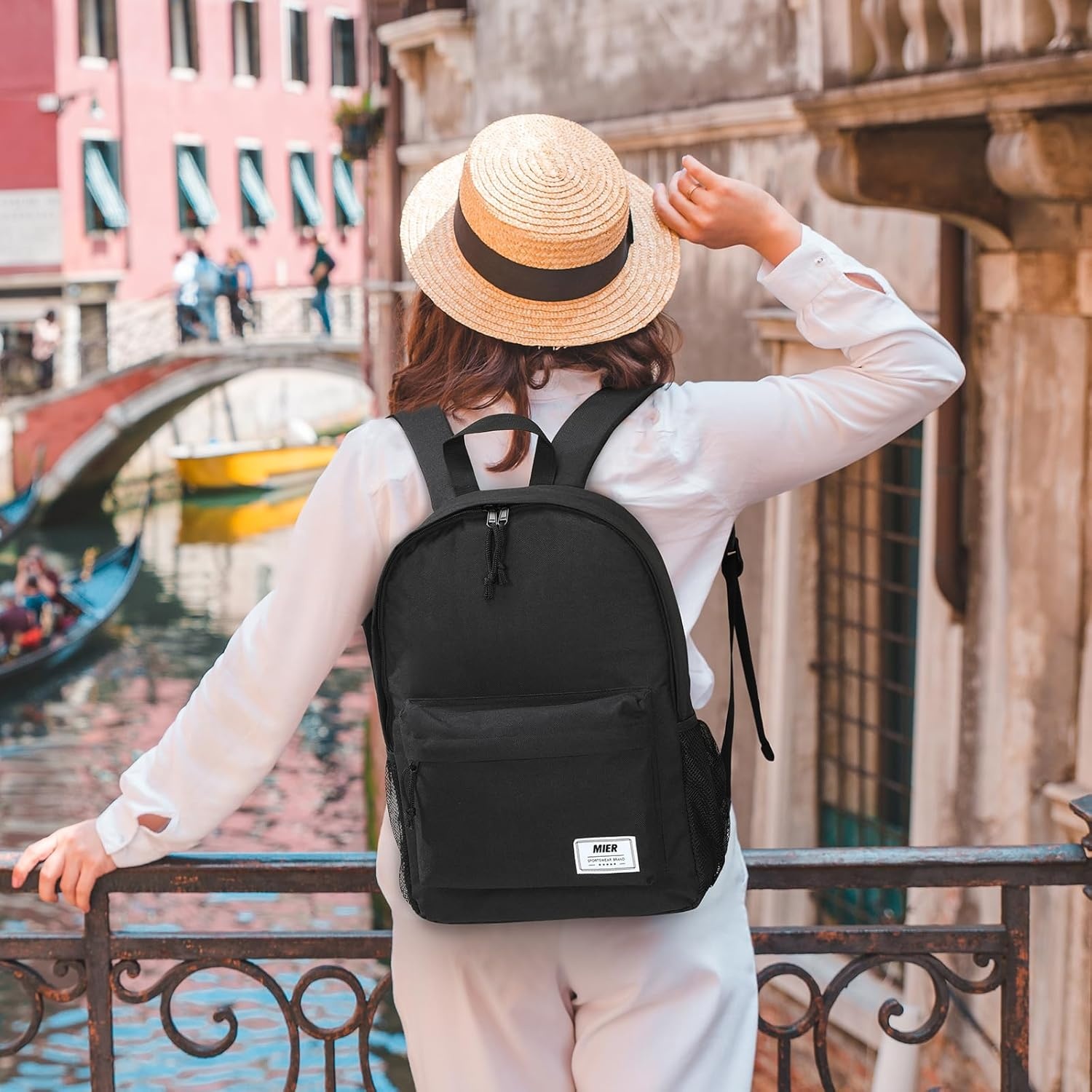 image:imageMIER Insulated Backpack Cooler Small Leakproof Lightweight Cute for Women Men to Work Picnics Camping Park Day Trips 15 LBlack